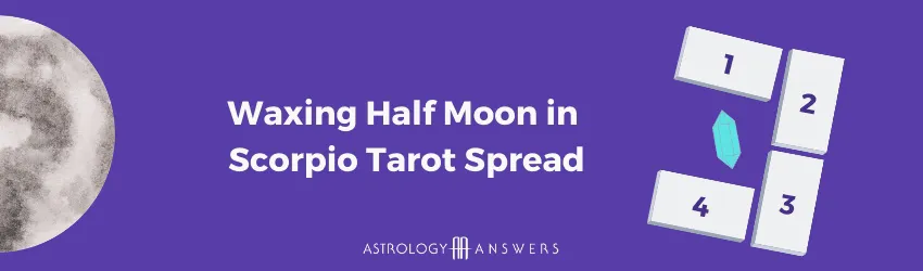 Waxing moon in Scorpio tarot graphic from Astrology Answers.